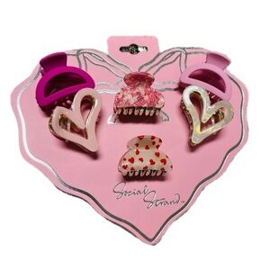 NWT ⚜️💖⚜️ Social Strand Valentine’s Day Hair Claw Clips Set of 6